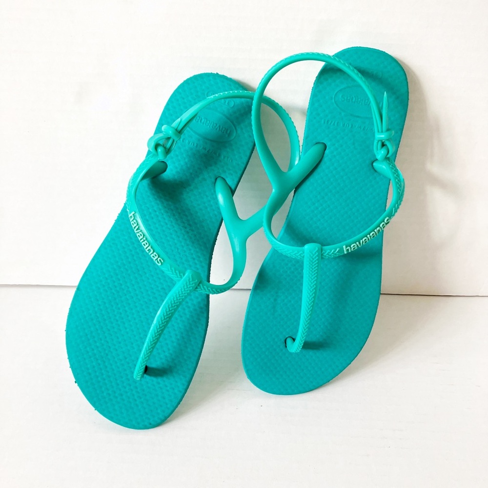 Havaianas Aqua Blue Flip Flops size 6